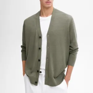 cardigan-cuello-en-pico-mezcla-de-lino-color-verde-olivo-massimo-dutti